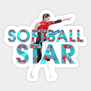 Softball Star Sticker